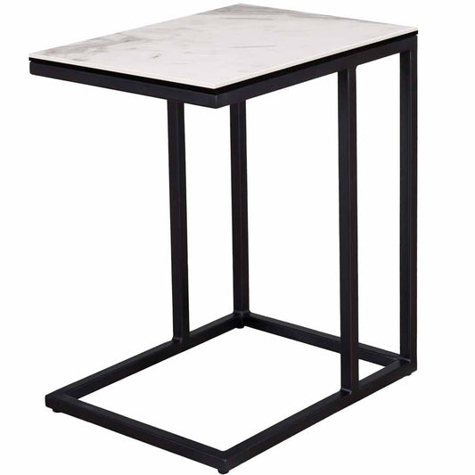 Granada Side Table Ceramic White Quartz