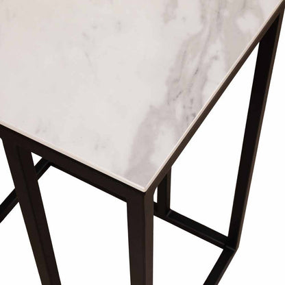 Granada Side Table Ceramic White Quartz