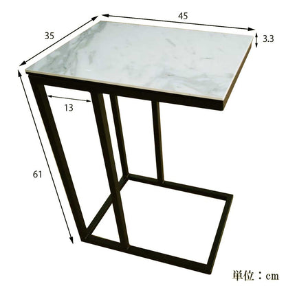 Granada Side Table Ceramic White Quartz
