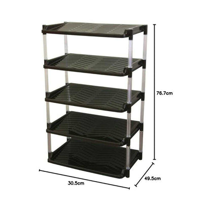 Heiwa Industry Wide Crystal Shoe Rack 5-Tier