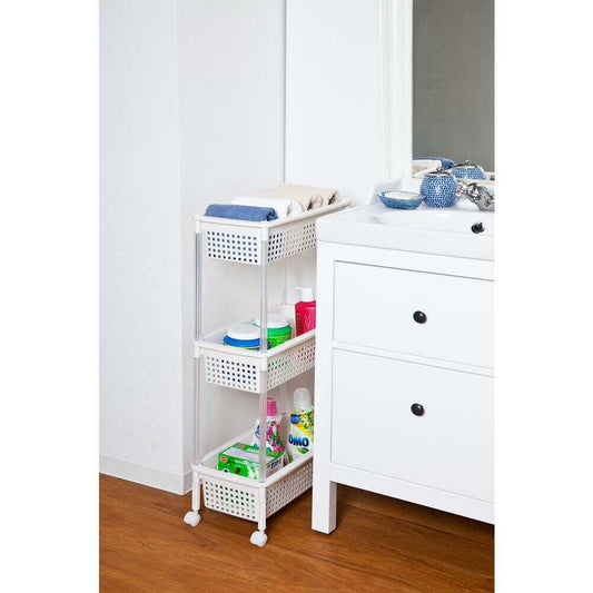 Heiwa Industry Slim Basket Wagon 3-Tier