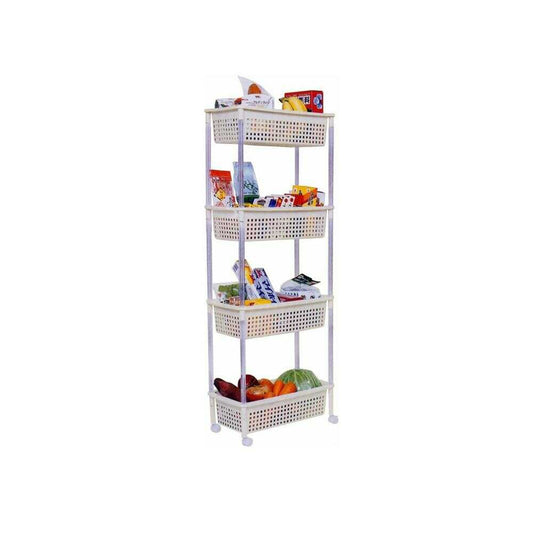Heiwa Industry Slim Basket Wagon 4-Tier