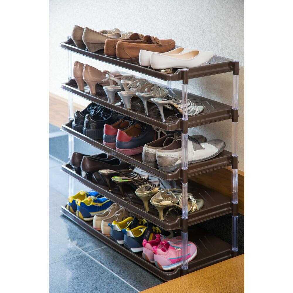 Heiwa Industry Crystal Shoe Rack 5-Tier Triple