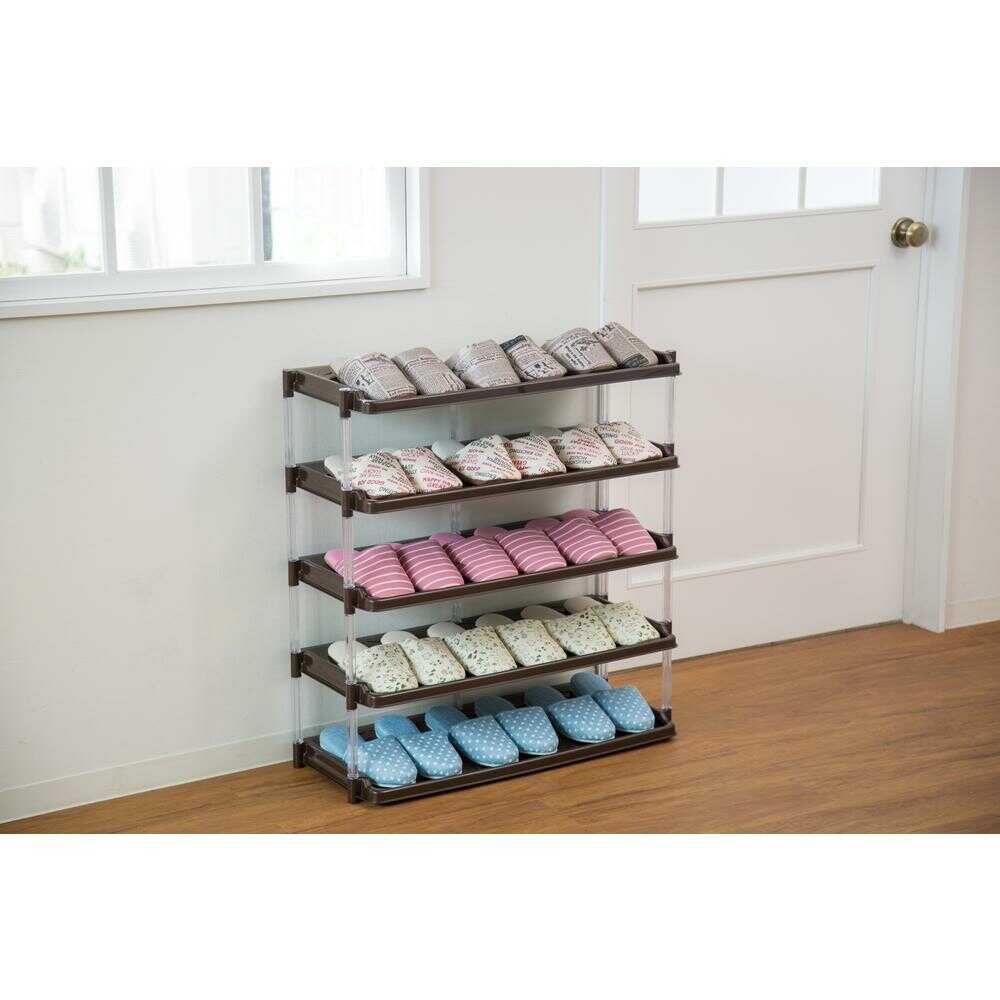 Heiwa Industry Crystal Shoe Rack 5-Tier Triple