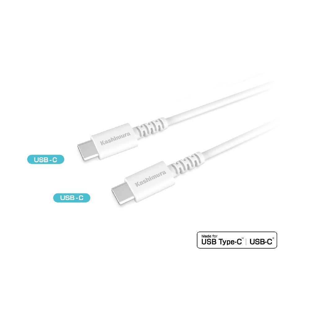 Kashimura USB Charging & Sync Cable 2m C-C WH AJ644