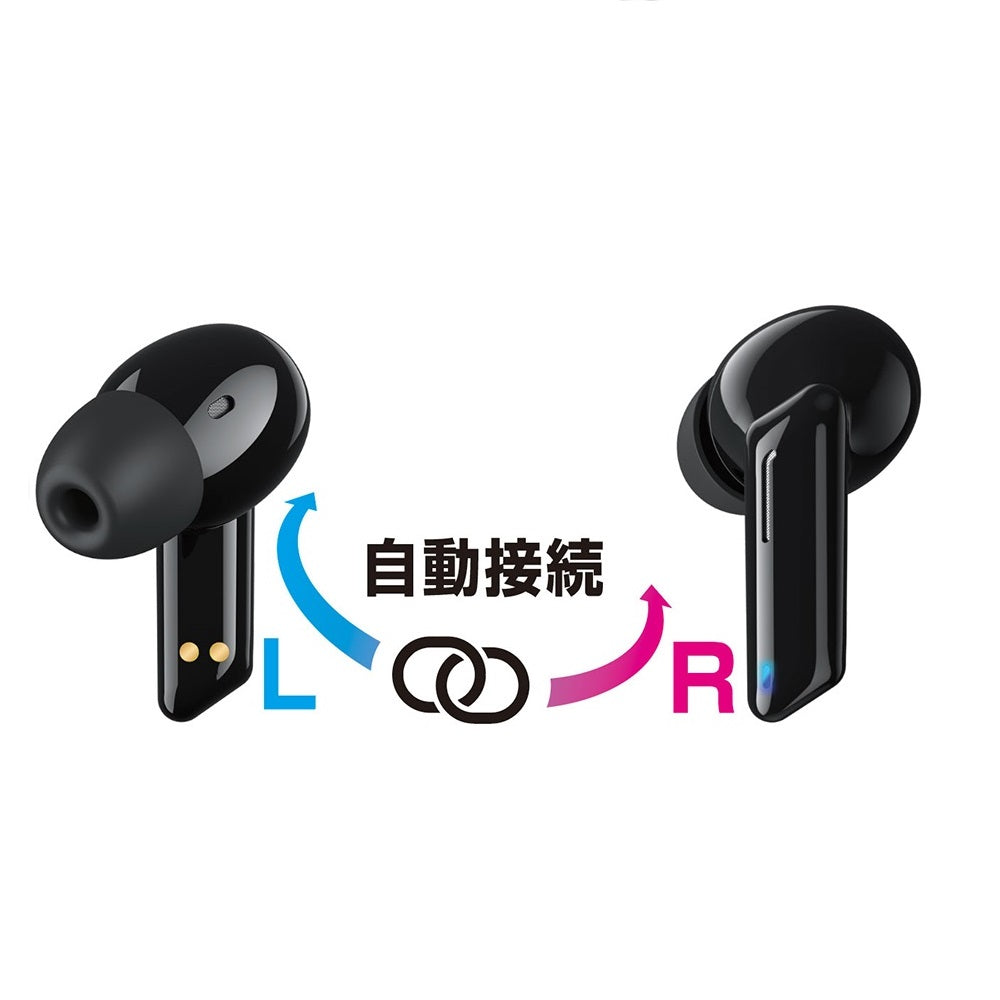 カシムラ 完全ワイヤレス ステレオイヤホン 高音質 BK BL112