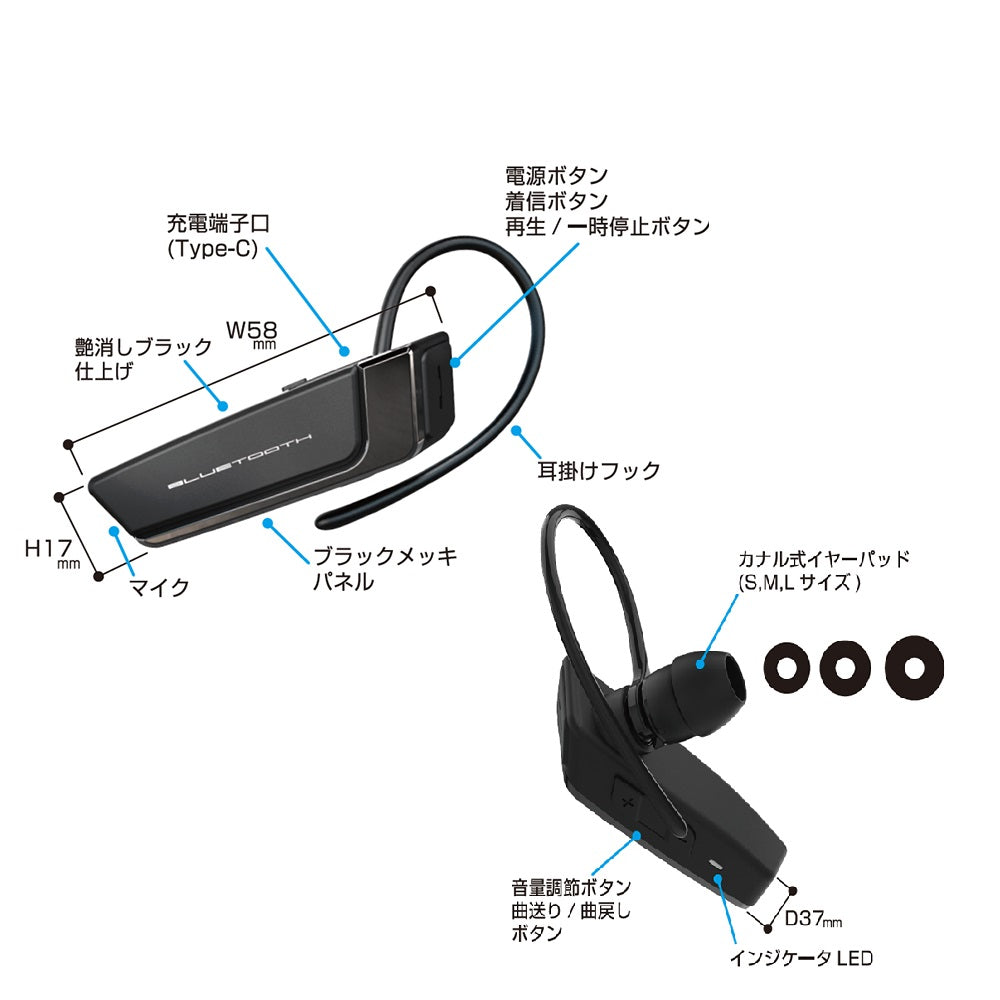 Kashimura Stamina & Water-Resistant Bluetooth Earphone Microphone with Fast Charging BL118
