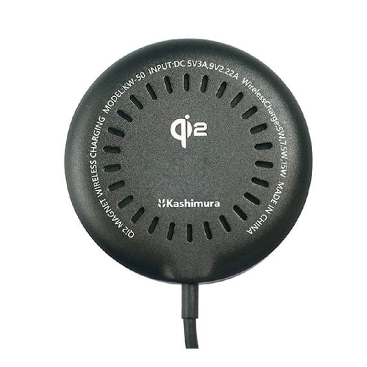Kashimura Qi2 Magnetic Wireless Charger 15W 1m BK KW50