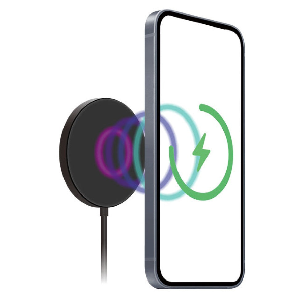 Kashimura Qi2 Magnetic Wireless Charger 15W 1m BK KW50