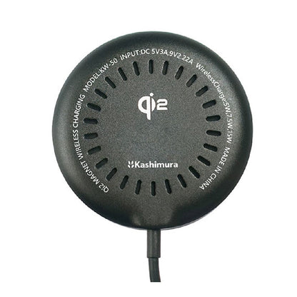 Kashimura Qi2 Magnetic Wireless Charger 15W 1m BK KW50