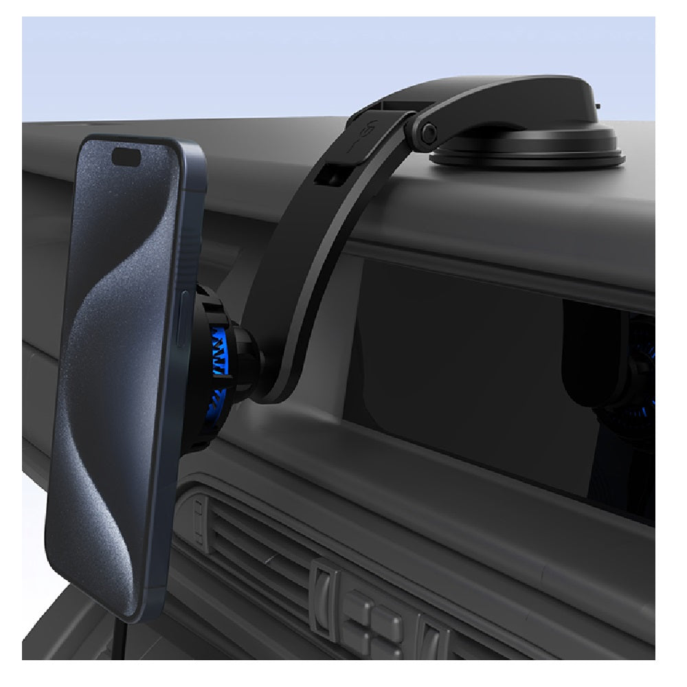 Kashimura Cooling Function Qi2 Magnetic Wireless Charger with Suction Mount KW53