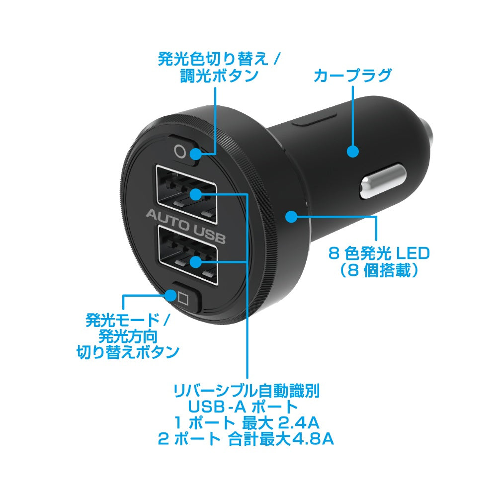 Kashimura Ambient Light DC4.8A USB 2-Port DC049