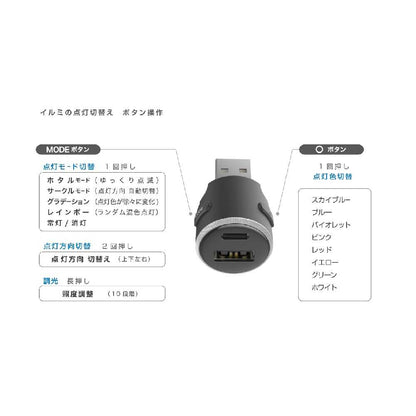 Kashimura Illuminated USB Expansion USB-A + C DC061