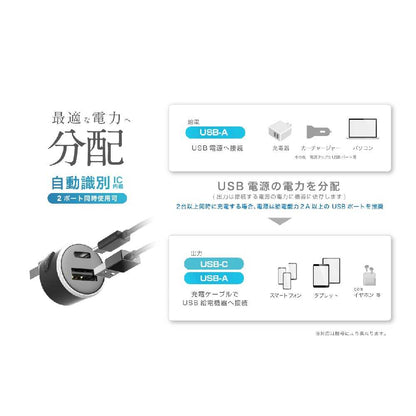 Kashimura Illuminated USB Expansion USB-A + C DC061