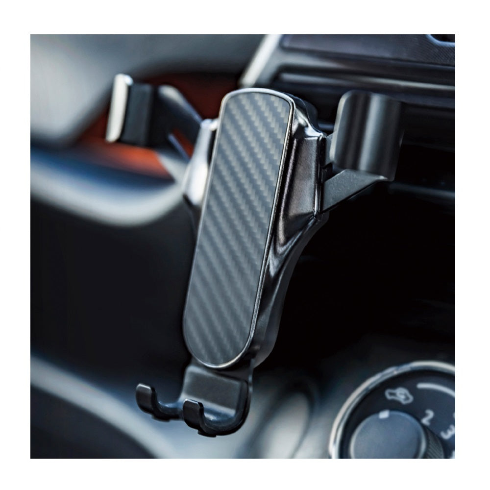 Kashimura Self-Weight Smartphone Holder Carbon x Silver Plating AT95