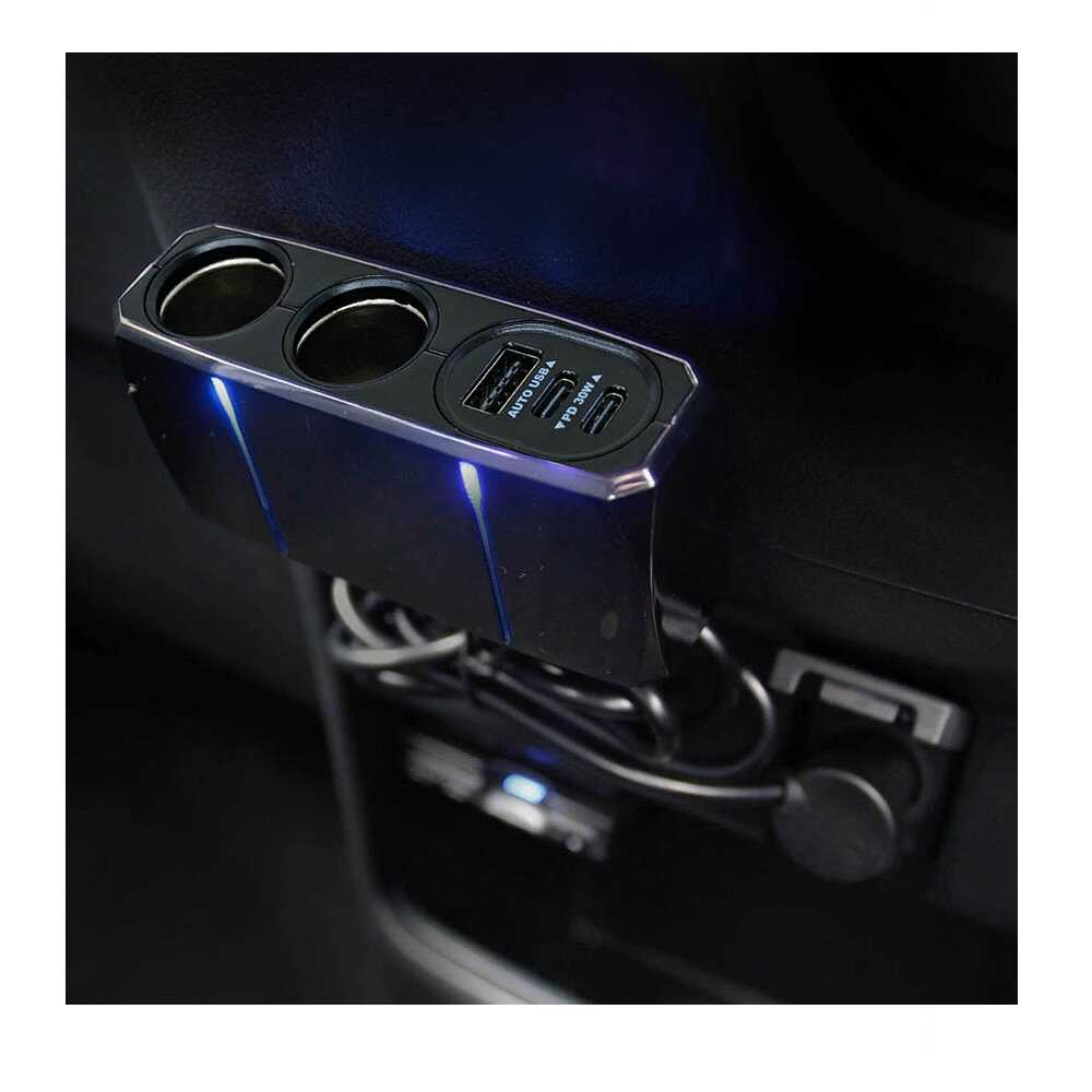 Kashimura 2-Outlet Separate Socket 2PD30W / Reversible USB Auto Detection KX240