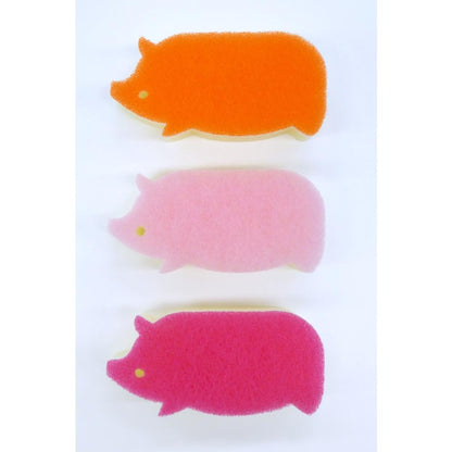 Wise CARAFUL Antibacterial Soft Kitchen Sponge Pig 3-Pack