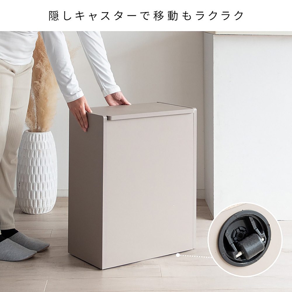 Wooden Kitchen Pail Chere DB-650R Marble Pattern White