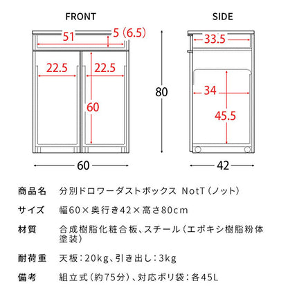 Separated Drawer Dust Box NotT DB-F2200 NT (Assembly Required)