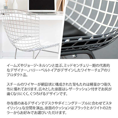 Harry Bertoia Wire Chair PCK-022N BK (Assembly Required)