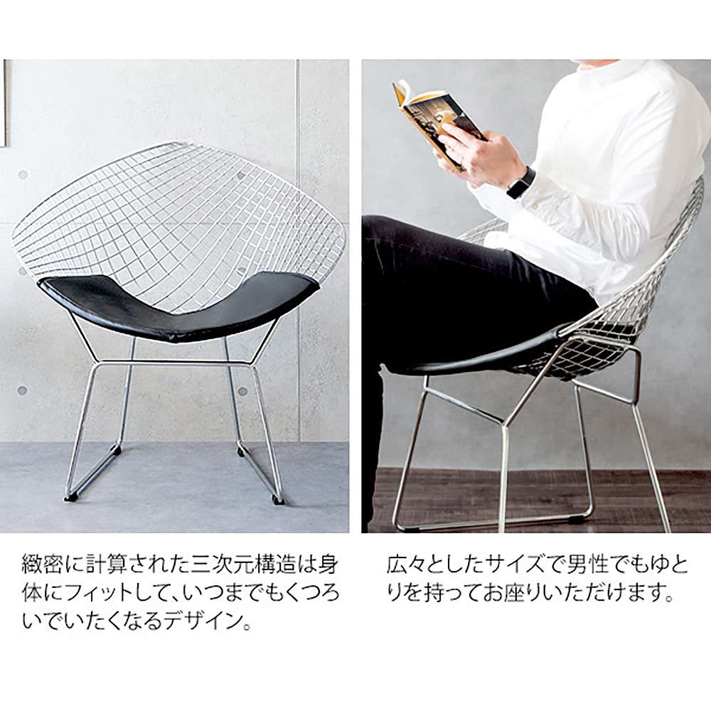 Harry Bertoia Diamond Chair PCK-021N BK (Assembly Required)