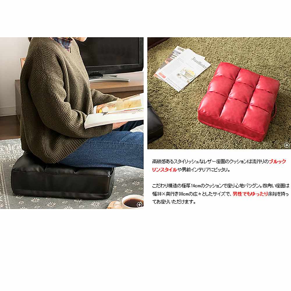 Abiru Leather Cushion CN-380 BK