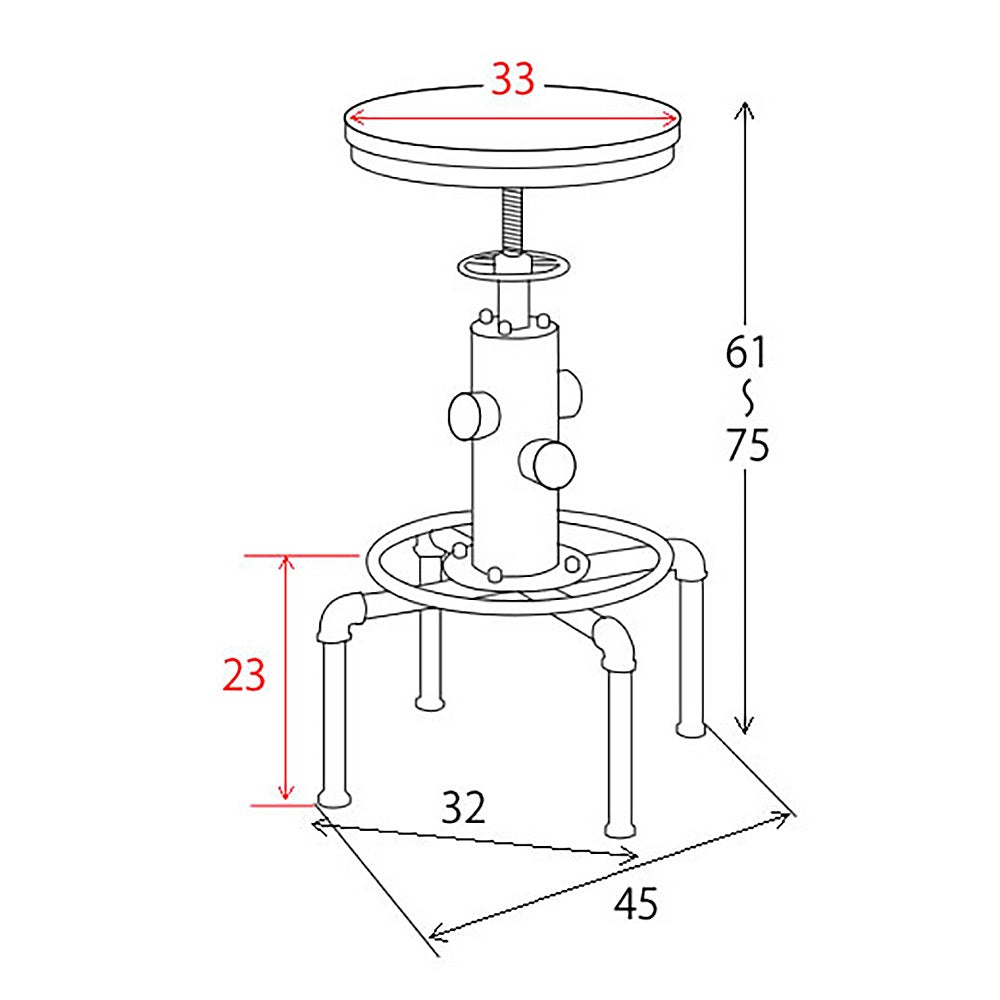 Bar Chair INDUSTRIAL KNC-A812 BK