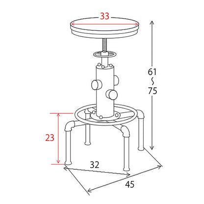Bar Chair INDUSTRIAL KNC-A812 BK