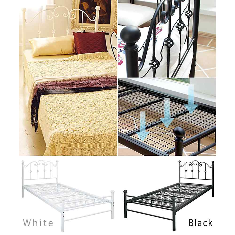 Iron Bed Single BSK-905SS WH (Assembly Required)
