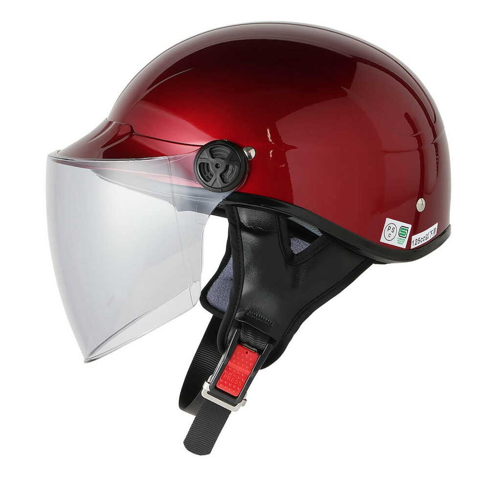 Ishino Shokai Half Helmet with Shield ISN777 Candy Red