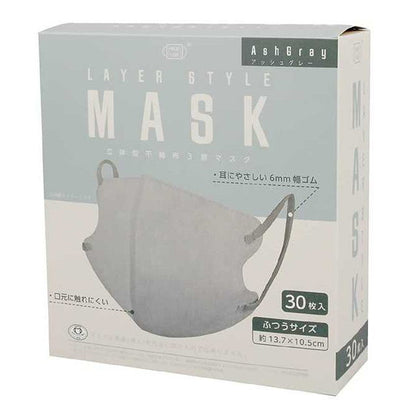 Fuji Layer Style Mask Ash Gray (Regular Size, 30 Sheets)