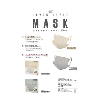 Fuji Layer Style Mask Ash Gray (Regular Size, 30 Sheets)