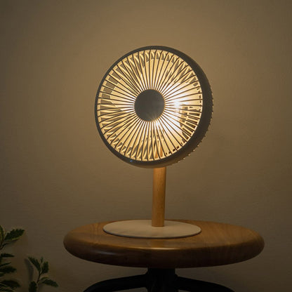 Mini Living Fan with LED Light Off White PBAF003-OW