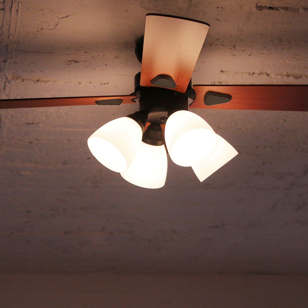 Ceiling Fan with 4 Lights Black BIG-101-BK