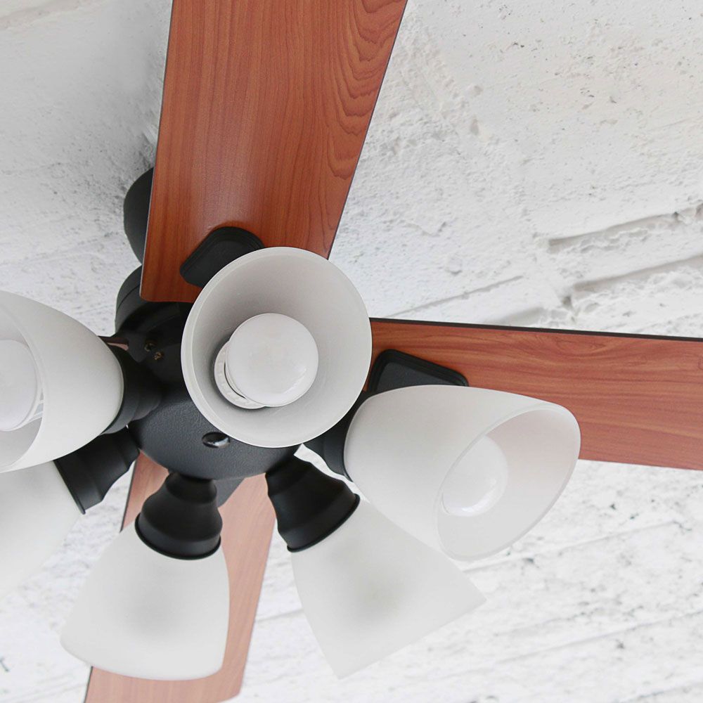 Ceiling Fan with 6 Lights Black BIG-102-BK