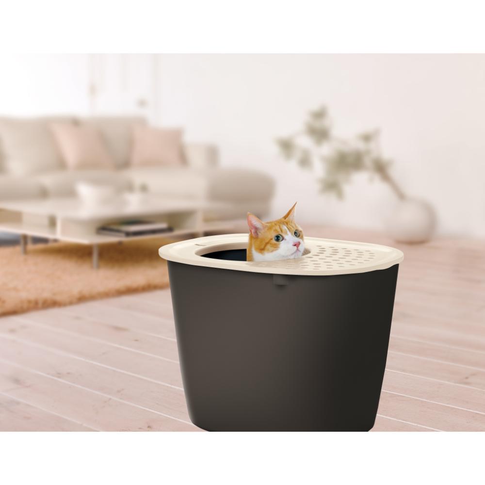 Lapure Cat Litter Box with Hood Dark Gray