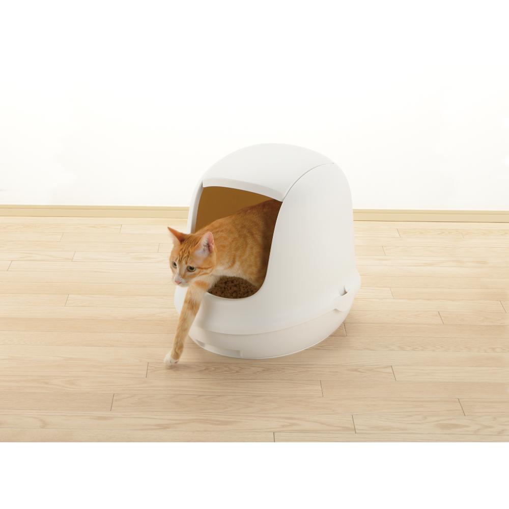 Lapure Cat Litter Box with Hood White