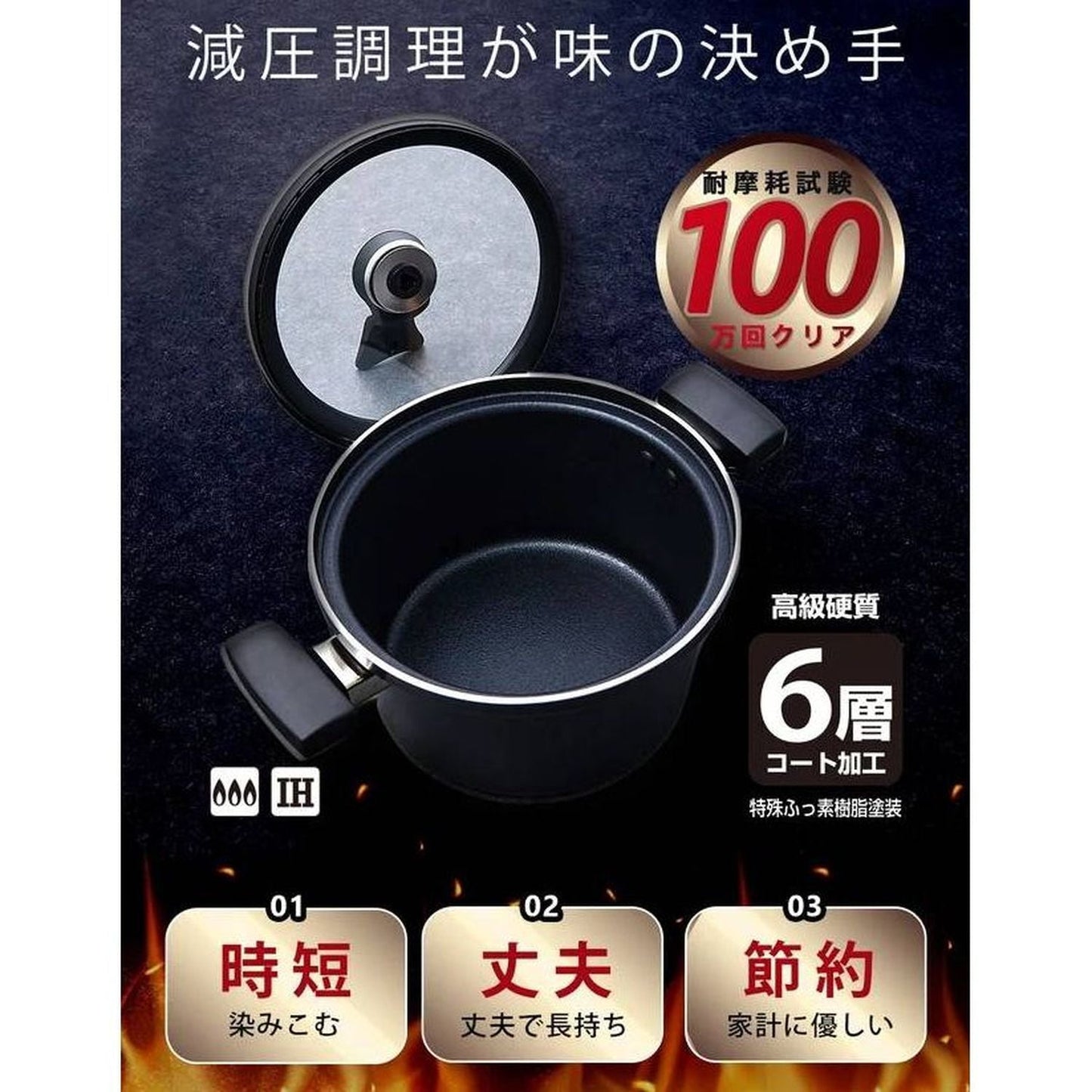 Kajiwara Industries Cottola IH-Compatible Vacuum Cooker YK-0001 19cm
