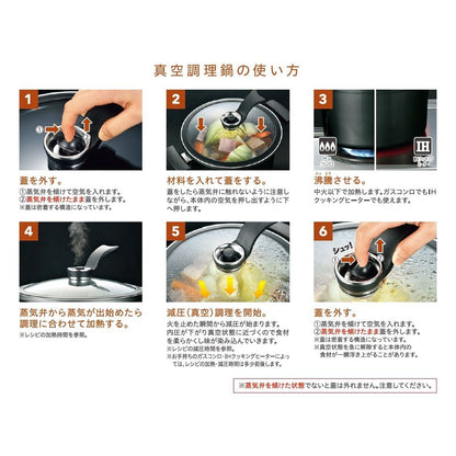 Kajiwara Industries Cottola IH-Compatible Vacuum Cooker YK-0001 19cm