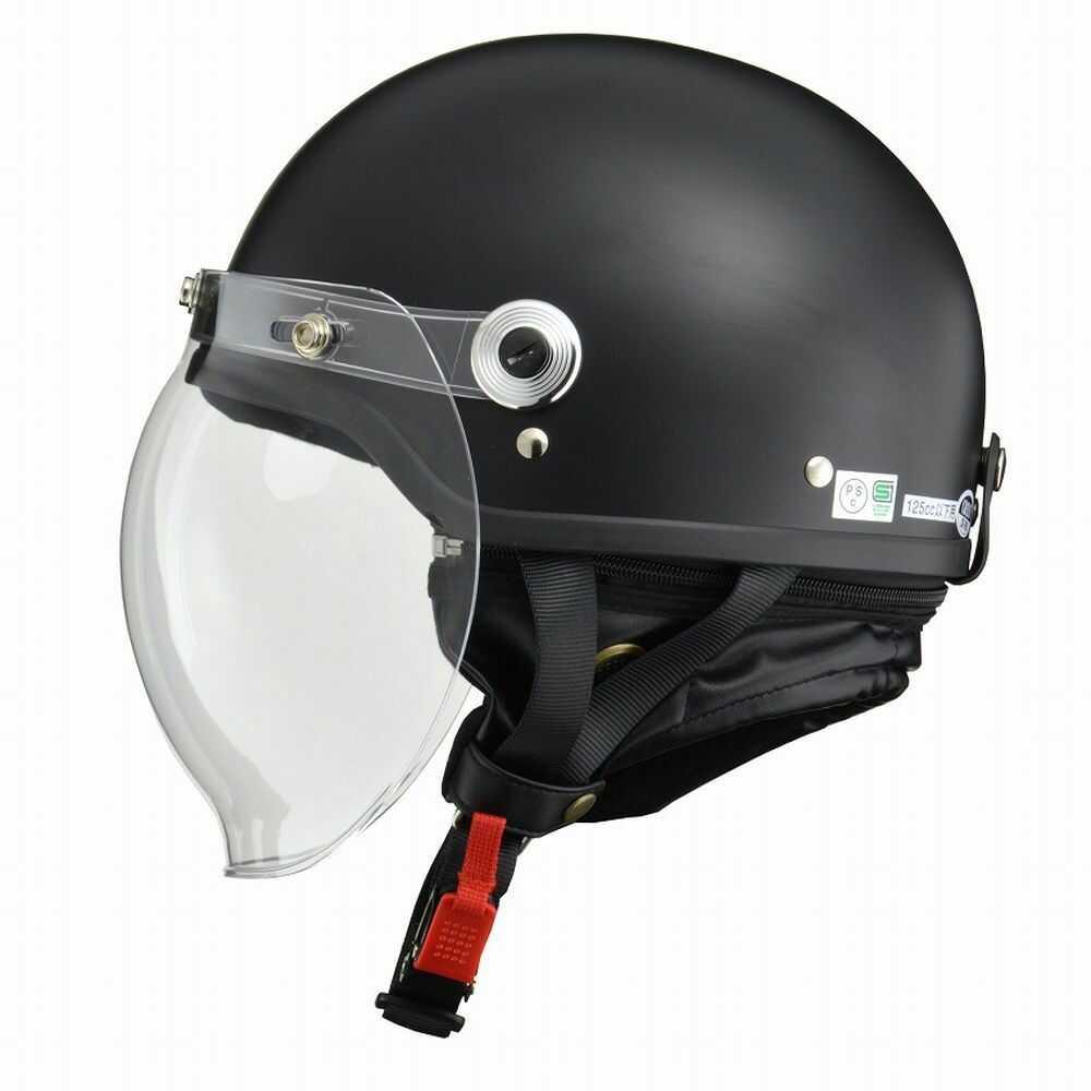 Lead Industry CROSS Half Helmet with Bubble Shield Half Matte Black CR760 MATBK