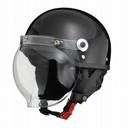Lead Industry CROSS Half Helmet with Bubble Shield Black CR760 BK