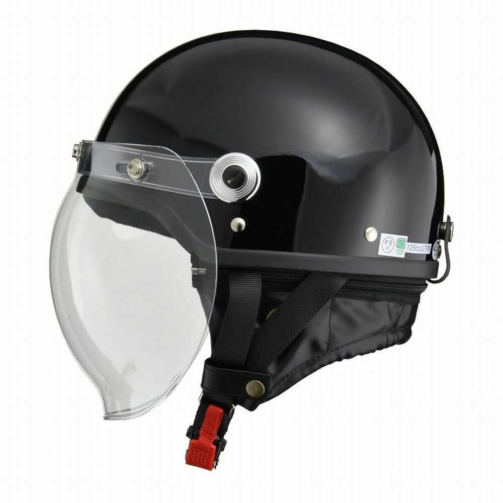 Lead Industry CROSS Half Helmet with Bubble Shield Black CR760 BK