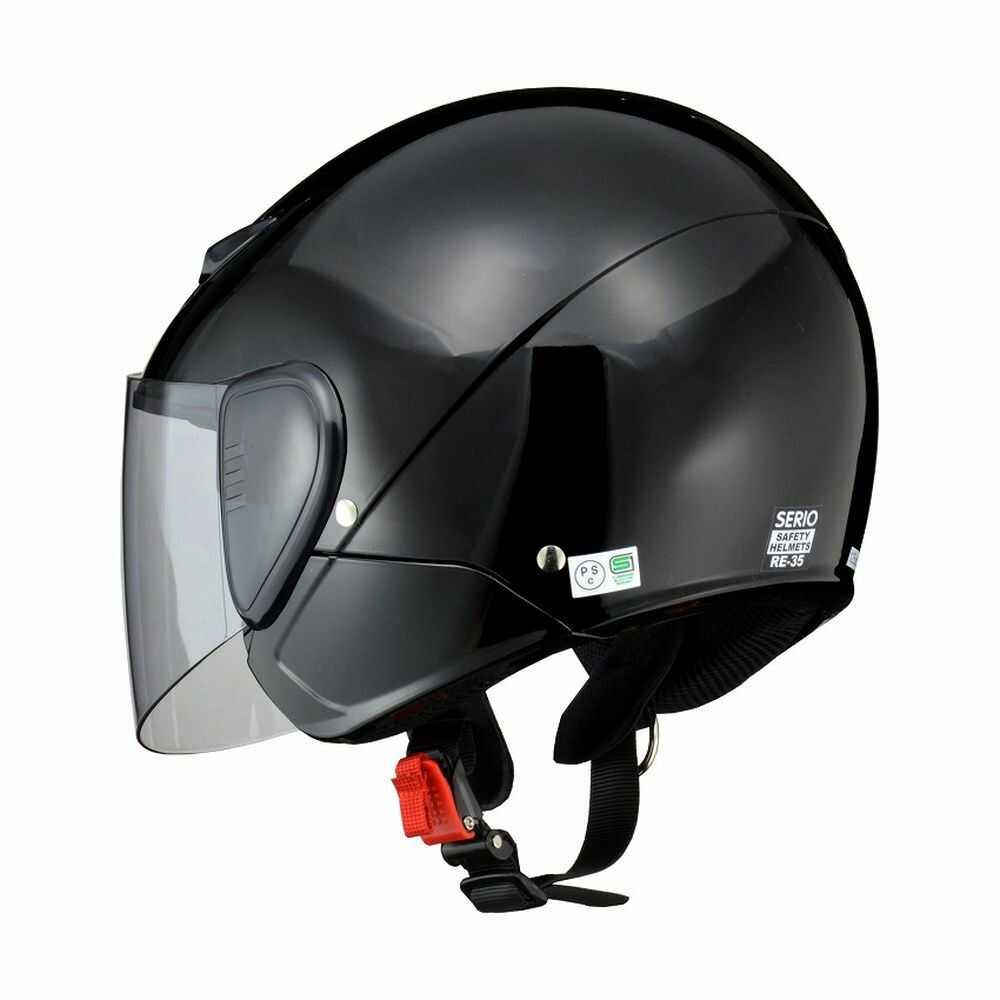 Lead Industry SERIO Semi-Jet Helmet Black RE35 BK