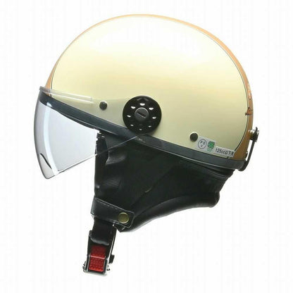 Lead Industry O-ONE Half Helmet with Shield Ivory x Brown OONE IVBR