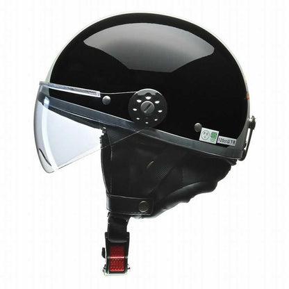 Lead Industry O-ONE Half Helmet with Shield Black x Silver OONE BKSI