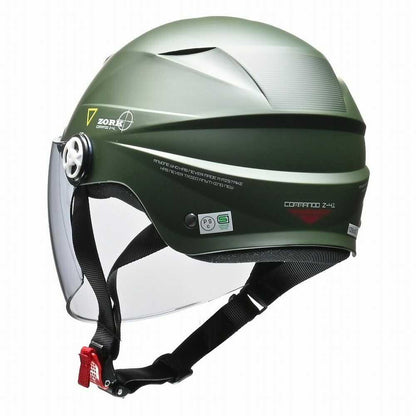 Lead Industry ZORK Half Helmet with Shield Matte Green ZORK MATGR