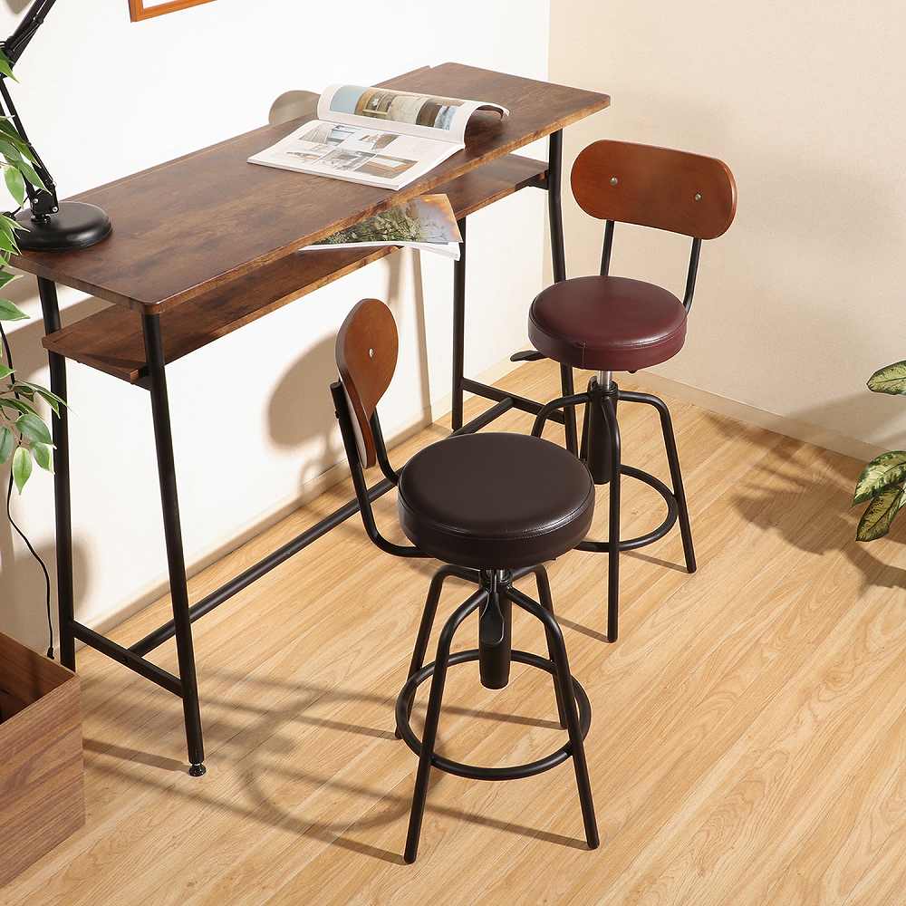 Bar Stool with Back HK-61201DBR 15187