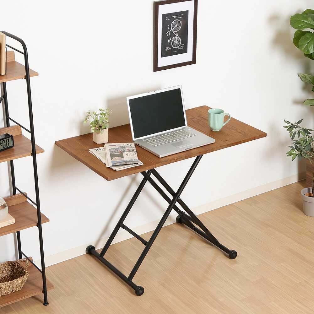 Sylvia Height Adjustable Table Antique Brown 19241