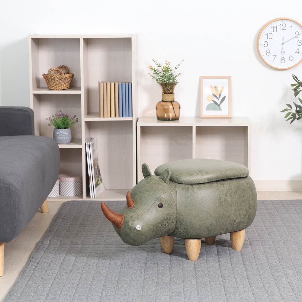 Animal Stool with Storage Rhino 34924