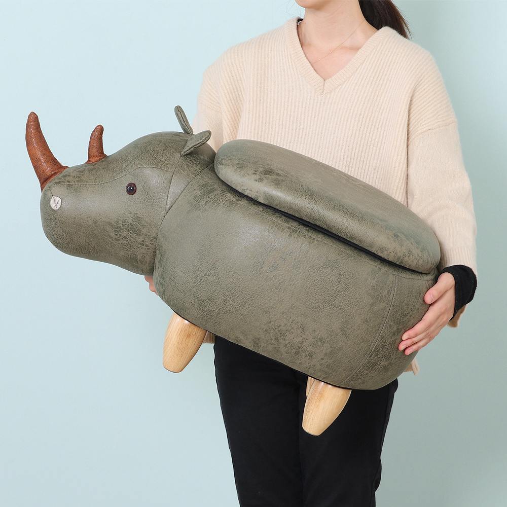 Animal Stool with Storage Rhino 34924
